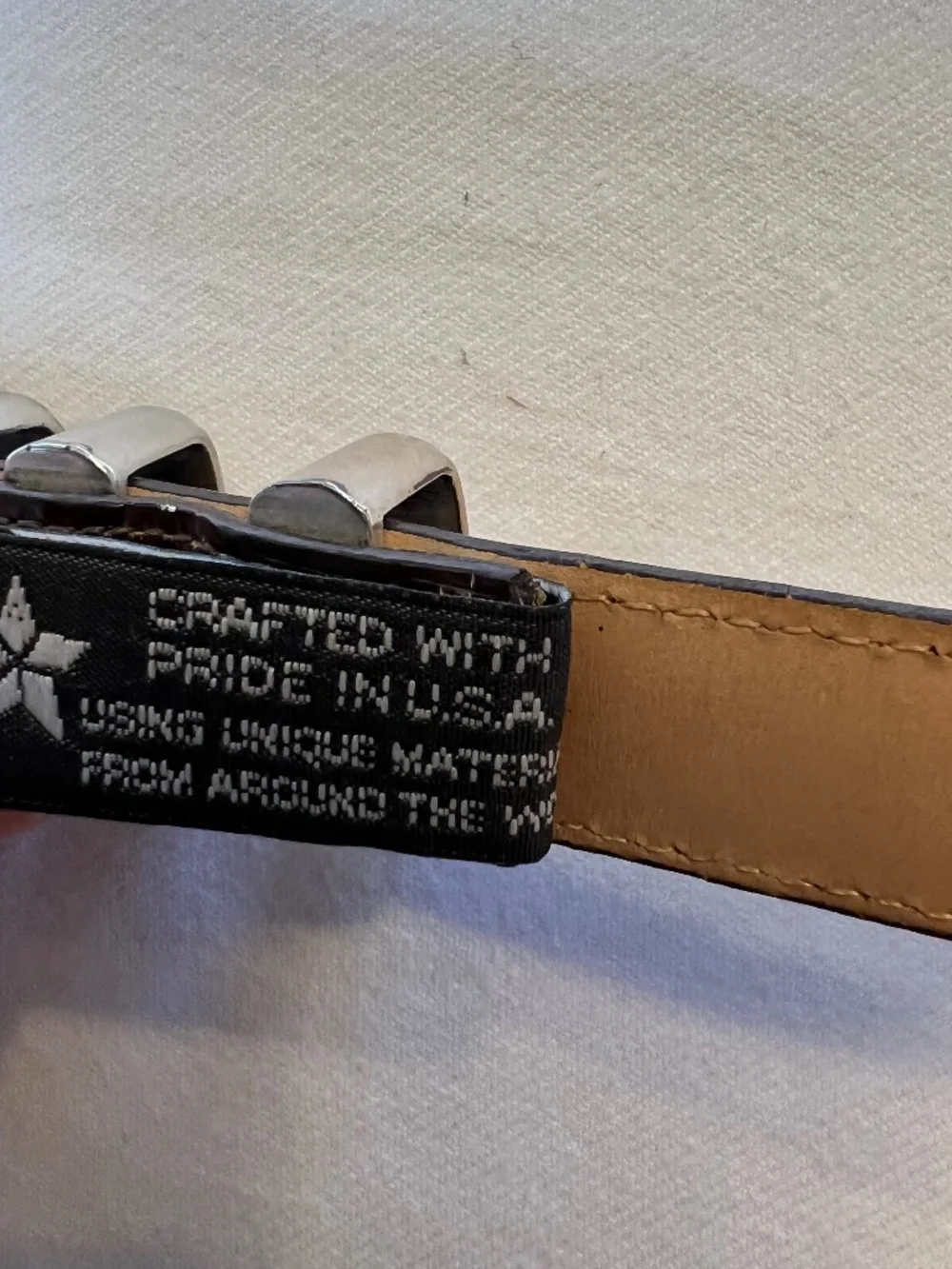 *FIRM PRICE* Brighton Dark Brown Faux Crocodile Leather Embossed Skinny Belt